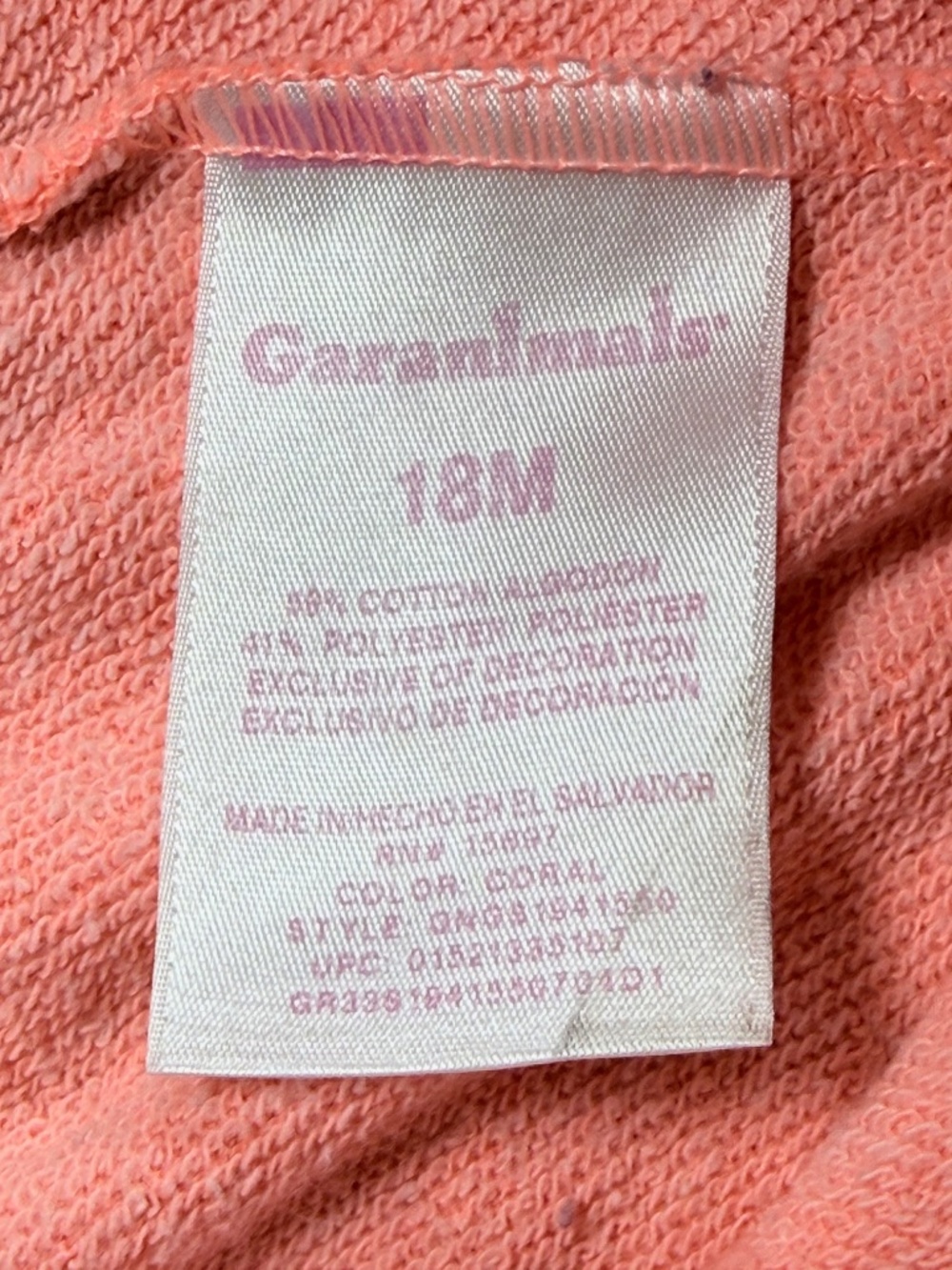 Garanimals Toddler Girl Coral Pink Knit Athletic Dolphin Shorts Size 18M - Picture 2 of 3